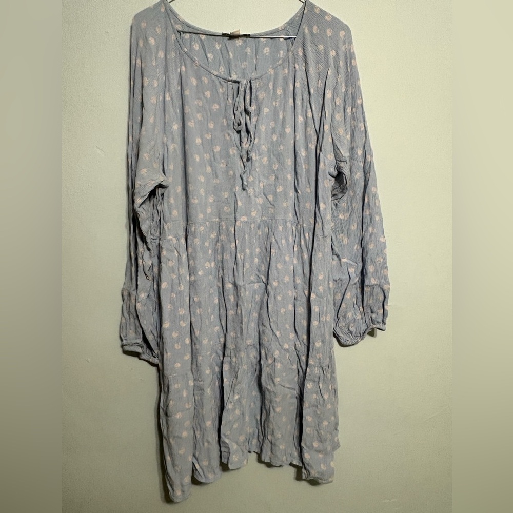 American Eagle brand dress light blue floral print 3/4 length sleeves women’s 2X